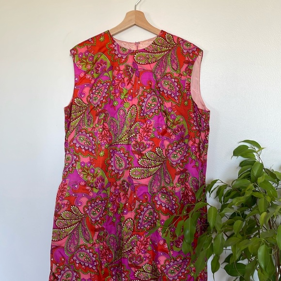 Vintage 1960s paisley Martin Berens of California party dress - Picture 3 of 11